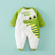 Load image into Gallery viewer, Baby Winter Warm Cotton Romper Blue Green Series
