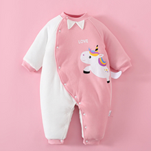 Load image into Gallery viewer, Baby Winter Warm Cotton Romper Pink Series
