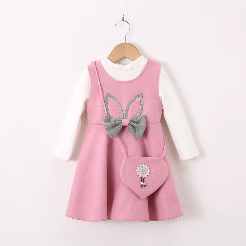 Toddler Girl Fashion Plush Two-piece Dress