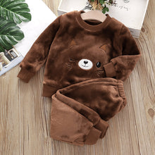 Load image into Gallery viewer, Toddler Velvet Cartoon Pattern Two-piece Suit
