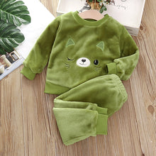 Load image into Gallery viewer, Toddler Velvet Cartoon Pattern Two-piece Suit
