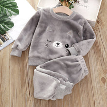 Load image into Gallery viewer, Toddler Velvet Cartoon Pattern Two-piece Suit
