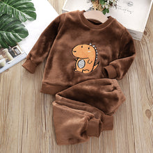 Load image into Gallery viewer, Toddler Velvet Cartoon Pattern Two-piece Suit
